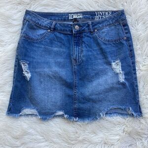 REWASH Los Angeles Distressed Vintage Reunion Denim Jean Shirt Size 11